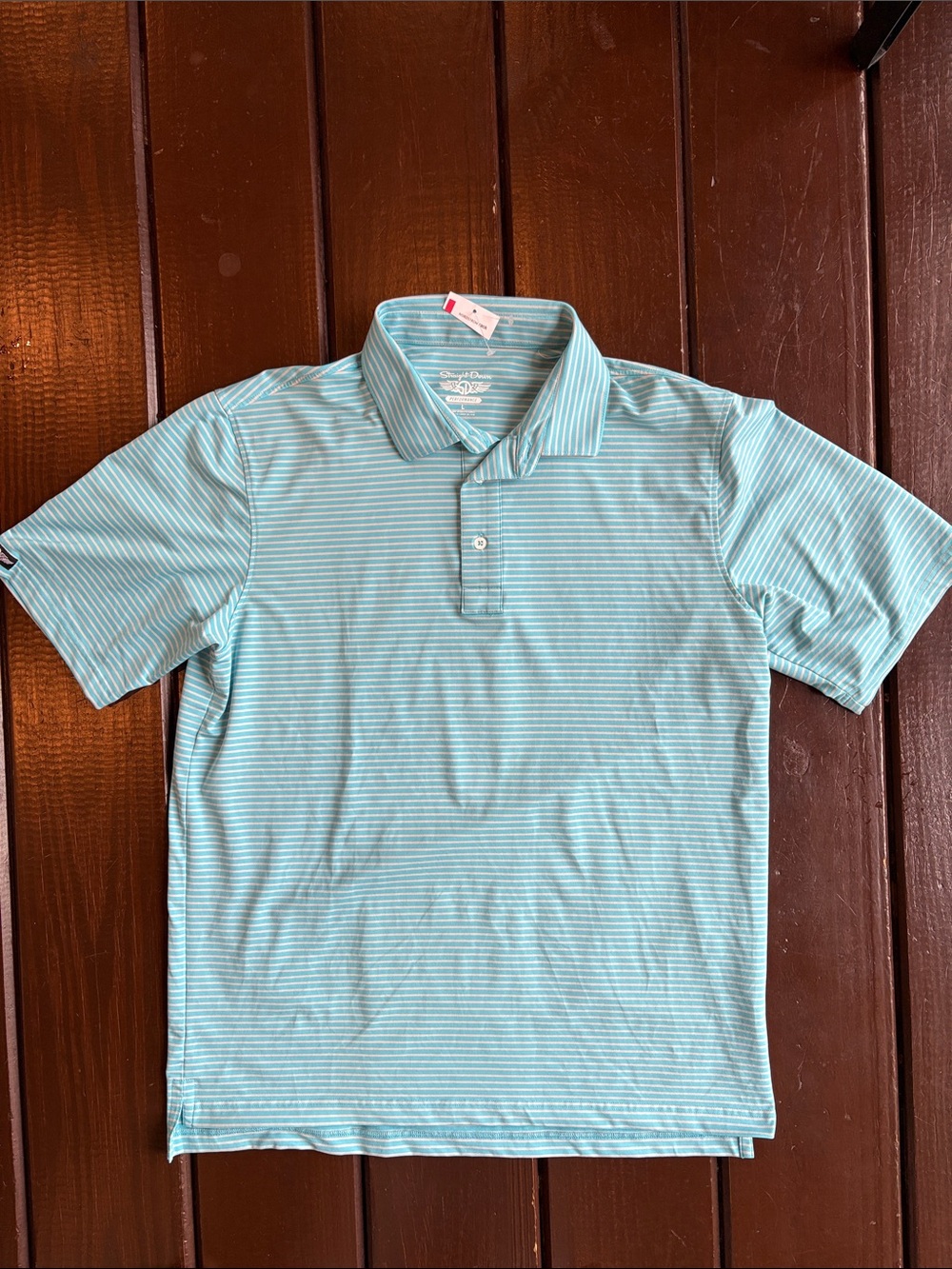 Men's Light Aqua Striped Polo Shirt